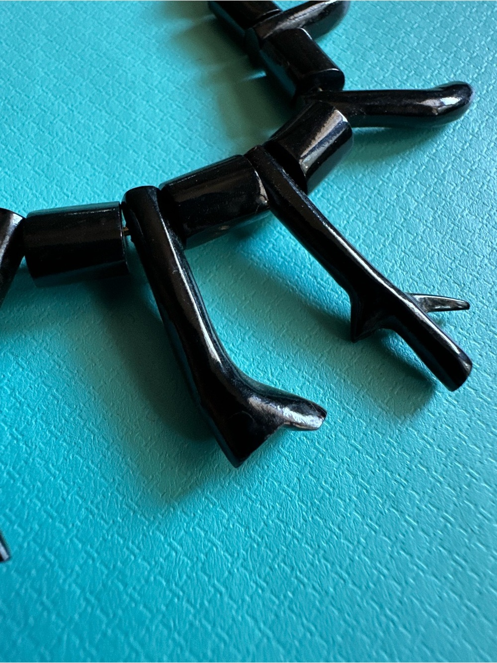 Vintage Genuine Black Coral 14k Gold Necklace - Picture 8 of 14